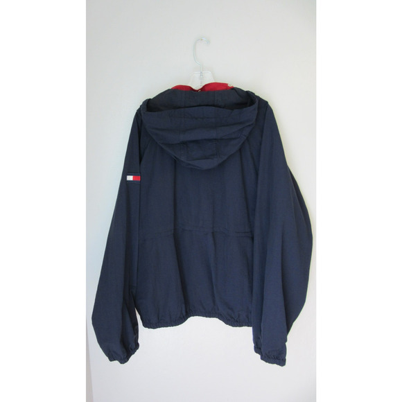 TOMMY HILFIGER Blue Yacht Boating XXL Windbreaker Hoodie Snap & Zip Jacket - Picture 3 of 7